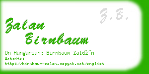 zalan birnbaum business card